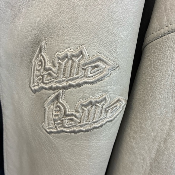 Vintage Pelle Pelle Men's Leather Jacket Size 50 Pre Owned Used Rare Cream Ivory - Picture 3 of 15